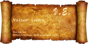 Valner Endre névjegykártya
